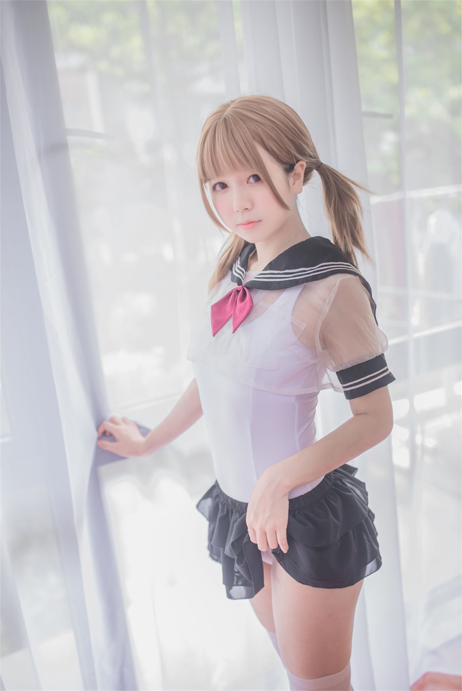 图片[3]-白金saki：卖萌界的翘楚，水手服造型让你爱不释手！-女主档案