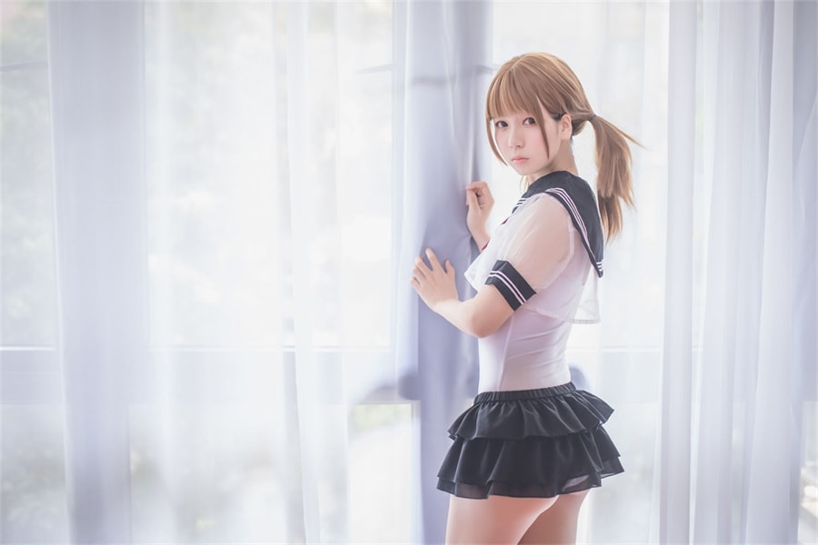 图片[4]-白金saki：卖萌界的翘楚，水手服造型让你爱不释手！-女主档案