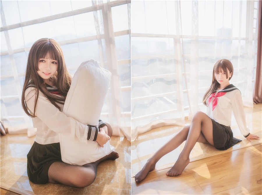 图片[2]-白金saki：卖萌界的翘楚，水手服造型让你爱不释手！-女主档案